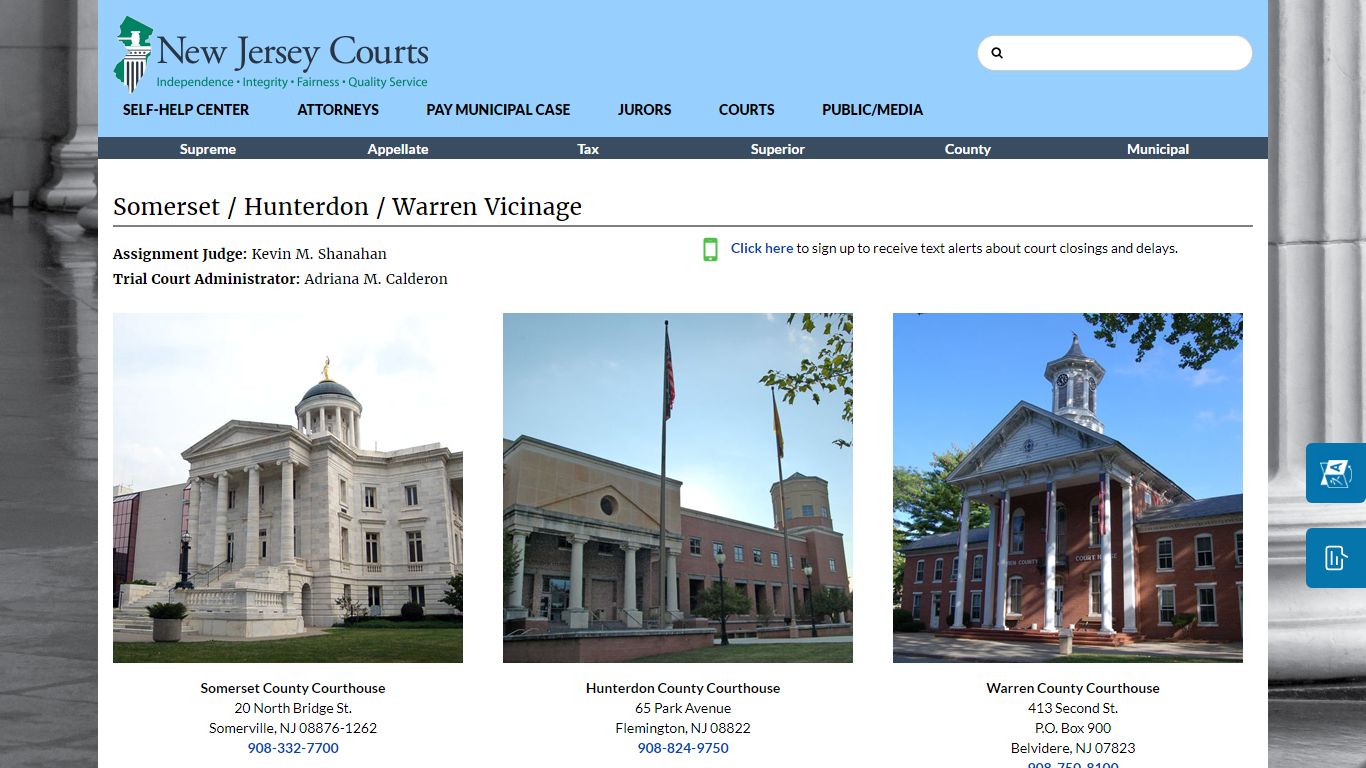 Somerset/Hunterdon/Warren Vicinage